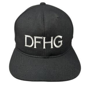 DFHG Snapback Hat Black One Size Adjustable Solid Embroidered Leader